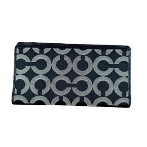 Vintage Coach‎ Checkbook Holder Organizer Monogram Canvas Card Pen Cash Cover